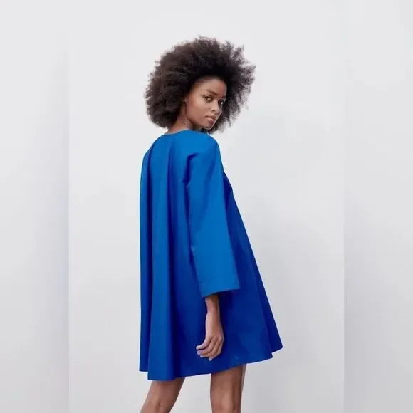 ZARA VOLUMINOUS MINI DRESS - Picture 4 of 9